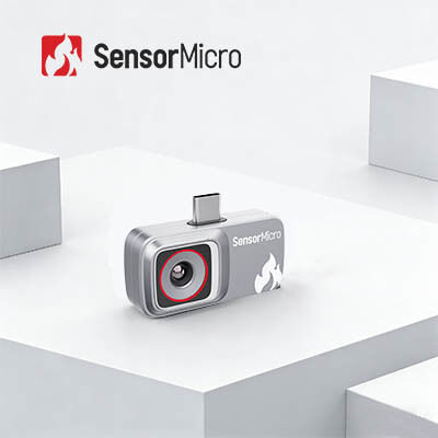 Caméra thermique 256 × 192 / 12 μm non refroidie connectée au smartphone pour les points d'accès électriques et les applications mobiles